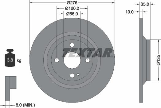 Textar 92188303 - Спирачен диск vvparts.bg