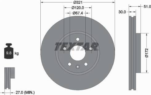 Textar 92187000 - Спирачен диск vvparts.bg