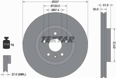 Textar 92187100 - Спирачен диск vvparts.bg