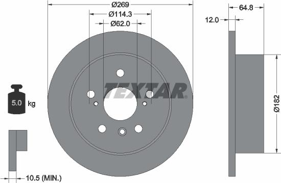 Textar 92139800 - Спирачен диск vvparts.bg