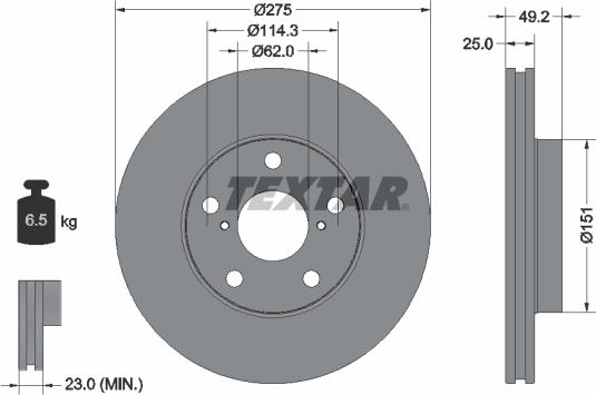 Textar 92139700 - Спирачен диск vvparts.bg