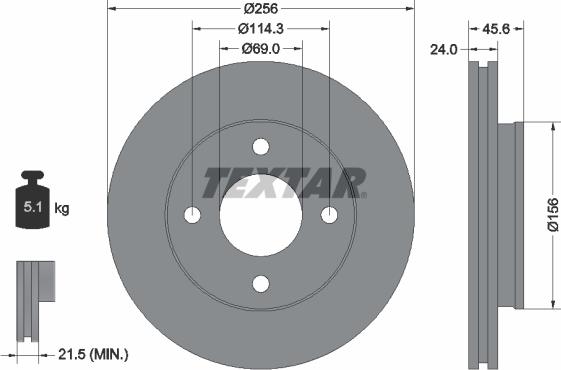 Textar 92134803 - Спирачен диск vvparts.bg