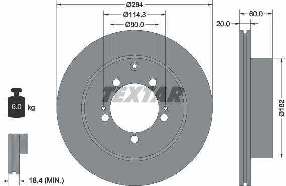 Textar 92134700 - Спирачен диск vvparts.bg