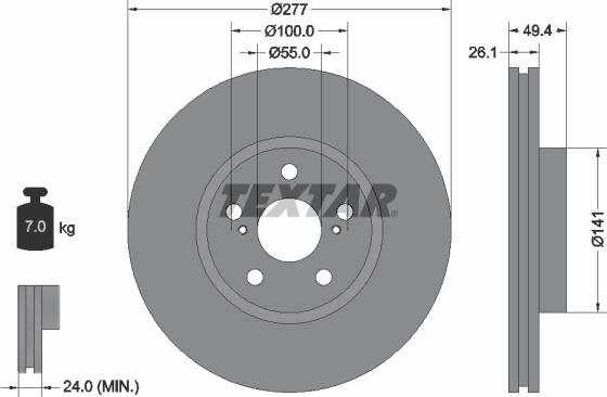 Textar 92135503 - Спирачен диск vvparts.bg