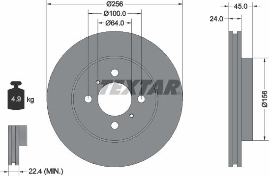 Textar 92135000 - Спирачен диск vvparts.bg