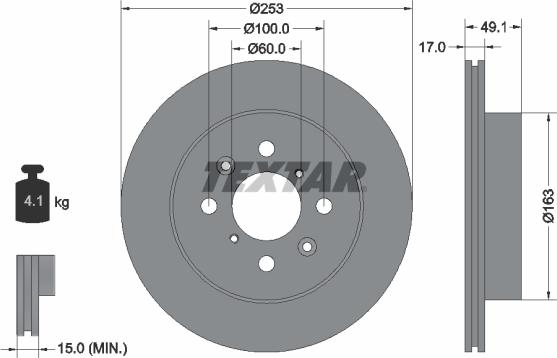 Textar 92135300 - Спирачен диск vvparts.bg