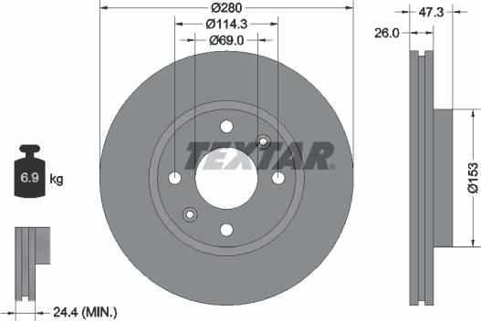 Textar 92136600 - Спирачен диск vvparts.bg