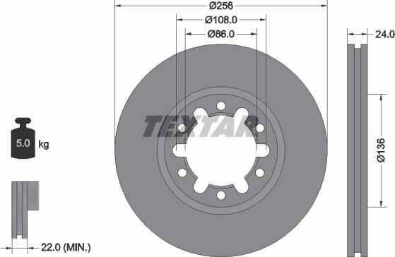 Textar 92136200 - Спирачен диск vvparts.bg