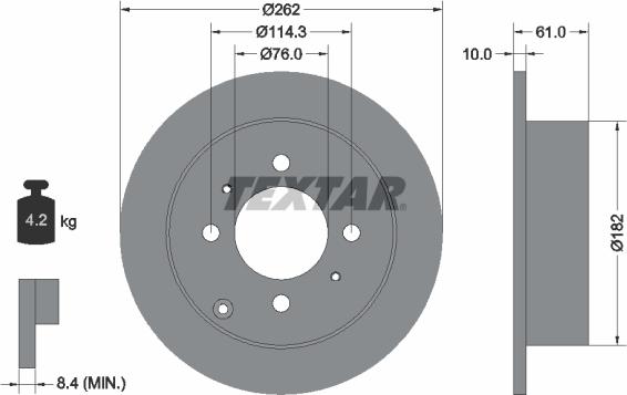 Textar 92130903 - Спирачен диск vvparts.bg