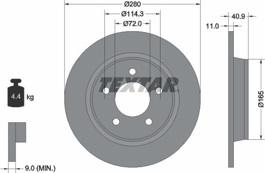 Textar 92130600 - Спирачен диск vvparts.bg