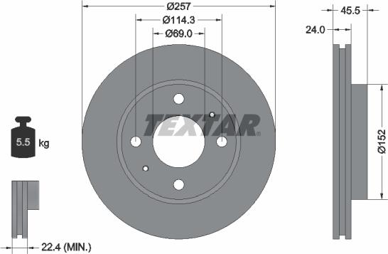 Textar 92130803 - Спирачен диск vvparts.bg