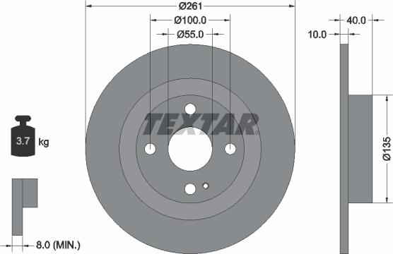Textar 92130200 - Спирачен диск vvparts.bg