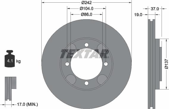 Textar 92130700 - Спирачен диск vvparts.bg