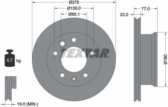 Textar 92131503 - Спирачен диск vvparts.bg