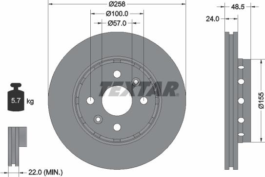 Textar 92131103 - Спирачен диск vvparts.bg