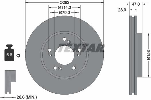 Textar 92138700 - Спирачен диск vvparts.bg