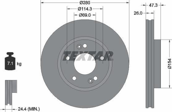 Textar 92133905 - Спирачен диск vvparts.bg