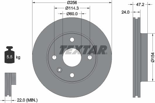 Textar 92133503 - Спирачен диск vvparts.bg