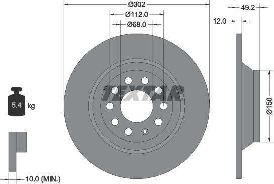 Textar 92132503 - Спирачен диск vvparts.bg