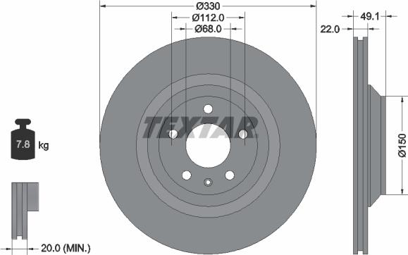 Textar 92132603 - Спирачен диск vvparts.bg