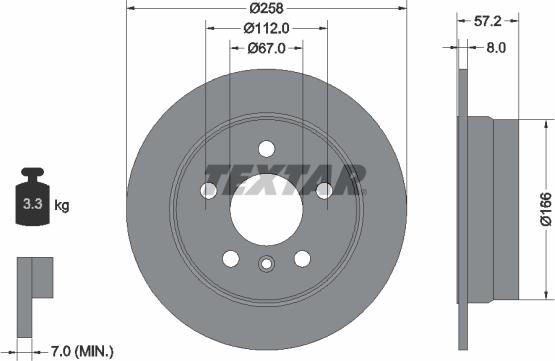 Textar 92132105 - Спирачен диск vvparts.bg