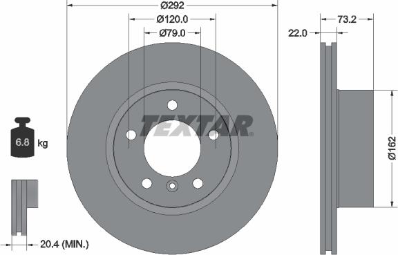 Textar 92132805 - Спирачен диск vvparts.bg