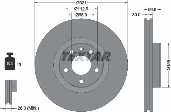 Textar 92132300 - Спирачен диск vvparts.bg