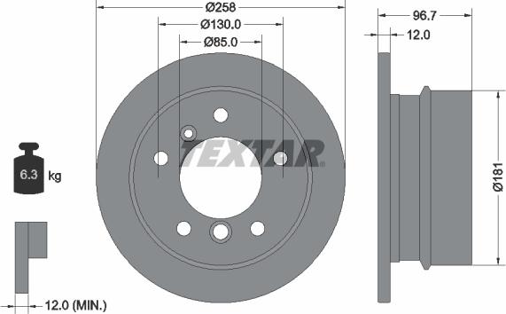 Textar 92137500 - Спирачен диск vvparts.bg