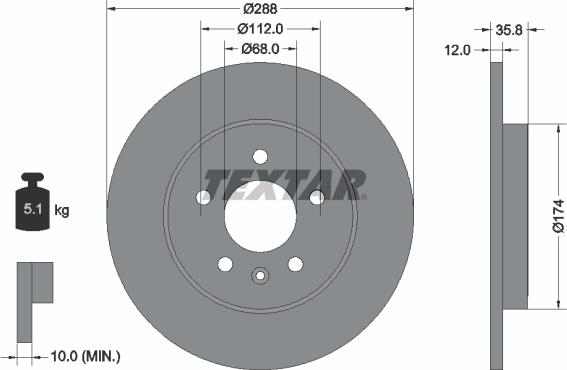 Textar 92137005 - Спирачен диск vvparts.bg