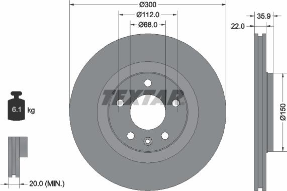 Textar 92137105 - Спирачен диск vvparts.bg