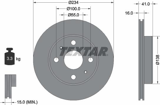 Textar 92129103 - Спирачен диск vvparts.bg