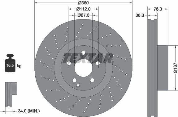 Textar 92124200 - Спирачен диск vvparts.bg