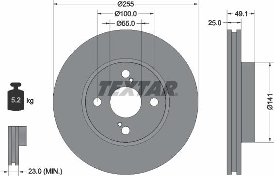 Textar 92125900 - Спирачен диск vvparts.bg