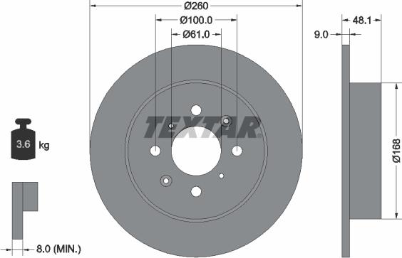 Textar 92125403 - Спирачен диск vvparts.bg