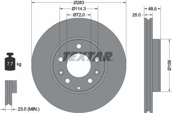 Textar 92125500 - Спирачен диск vvparts.bg