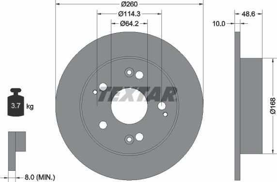 Textar 92125100 - Спирачен диск vvparts.bg