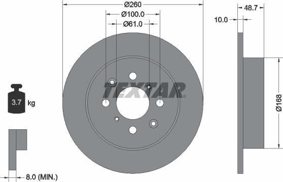 Textar 92125303 - Спирачен диск vvparts.bg