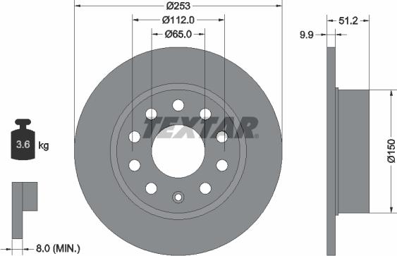 Textar 92120903 - Спирачен диск vvparts.bg