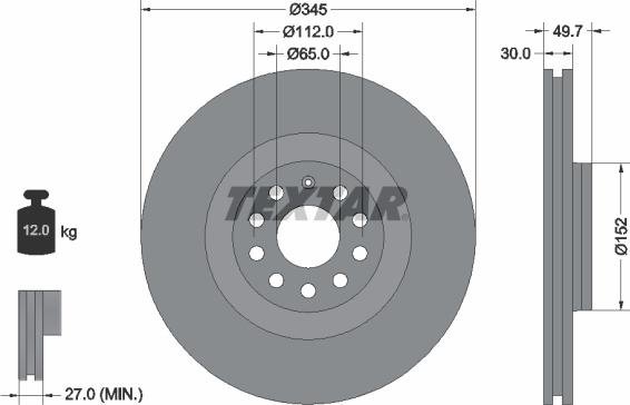 Textar 92120600 - Спирачен диск vvparts.bg