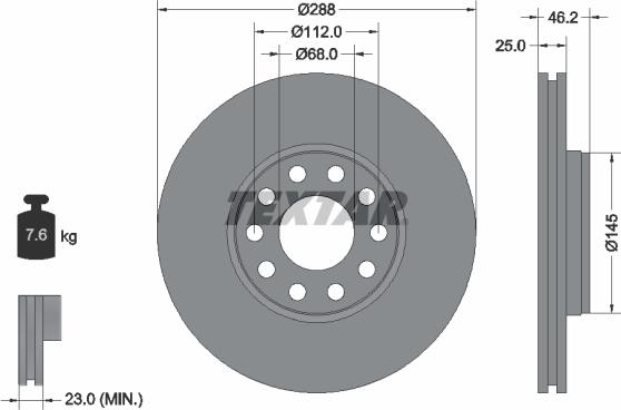 Textar 92121003 - Спирачен диск vvparts.bg