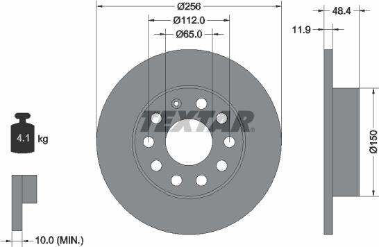 Textar 92121105 - Спирачен диск vvparts.bg