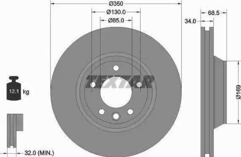 Textar 92121710 - Спирачен диск vvparts.bg