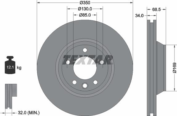 Textar 92121705 - Спирачен диск vvparts.bg