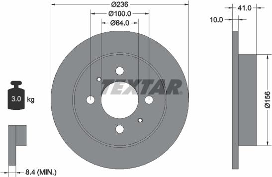 Textar 92128600 - Спирачен диск vvparts.bg