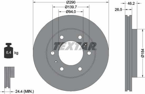 Textar 92128803 - Спирачен диск vvparts.bg