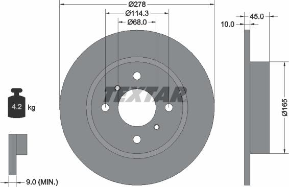 Textar 92128700 - Спирачен диск vvparts.bg