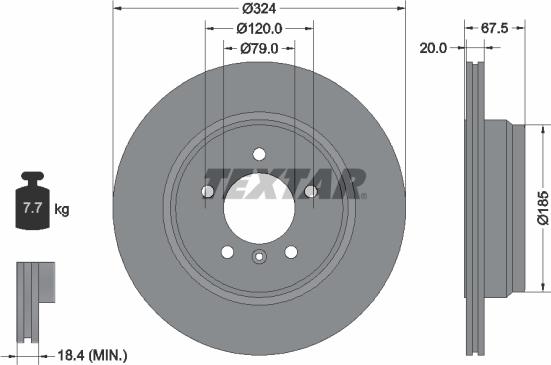 Textar 92123103 - Спирачен диск vvparts.bg