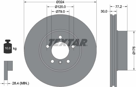 Textar 92122600 - Спирачен диск vvparts.bg