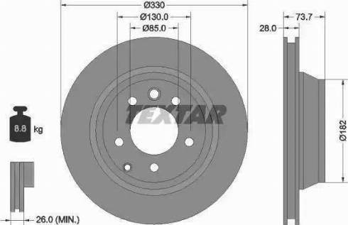 Textar 92122010 - Спирачен диск vvparts.bg