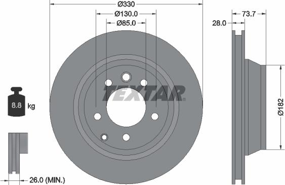 Textar 92122000 - Спирачен диск vvparts.bg